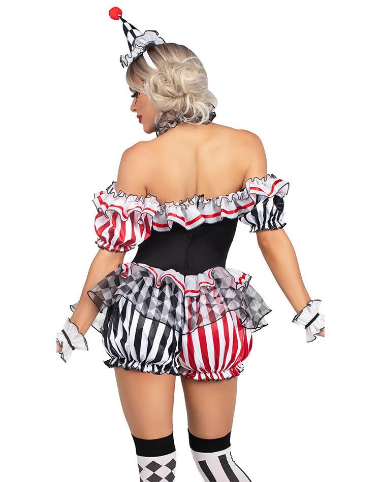 Off-the-Shoulder Clown Costume with Ruffles - Late Night Lingerie