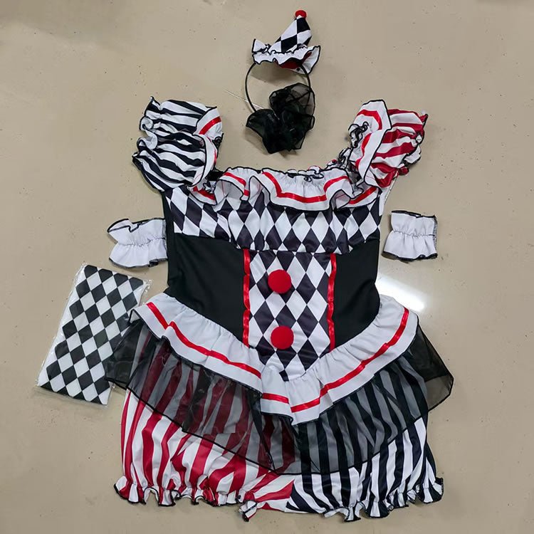 Off-the-Shoulder Clown Costume with Ruffles - Late Night Lingerie
