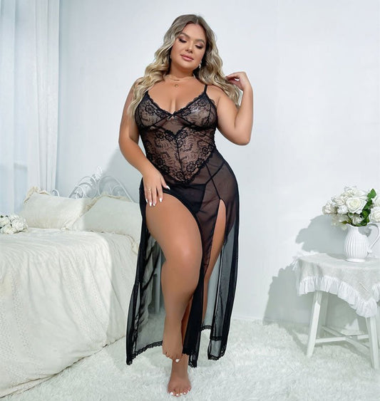 Plus Size Best You Ever Had Lace Sleep Gown - Late Night Lingerie