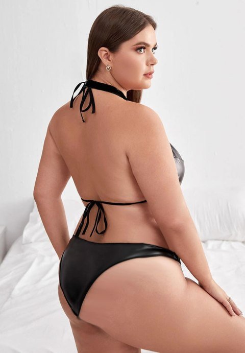 Plus Size Come To A Halt Leather Teddy - Late Night Lingerie