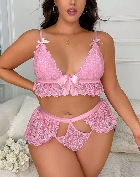 Plus Size Don't Call Me Baby Lace 2 Piece Set - Late Night Lingerie