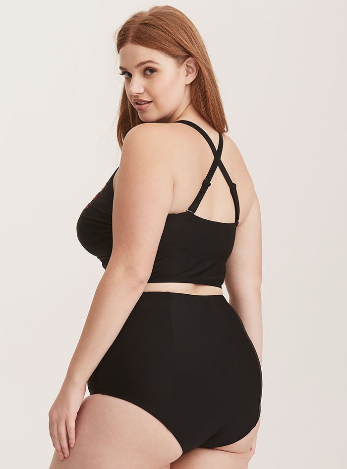 Plus Size Floral High Waisted Bikini Swimsuit - Late Night Lingerie