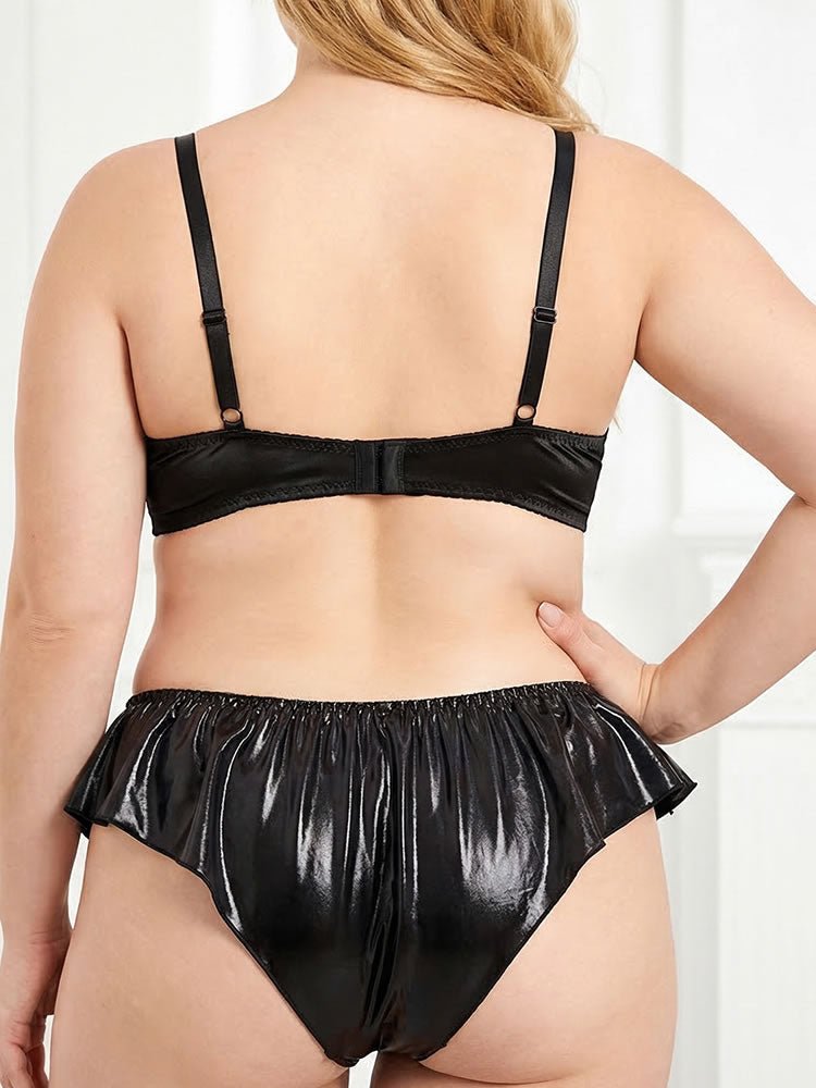 Plus Size Floral Lace Bra and Panty Set - Late Night Lingerie