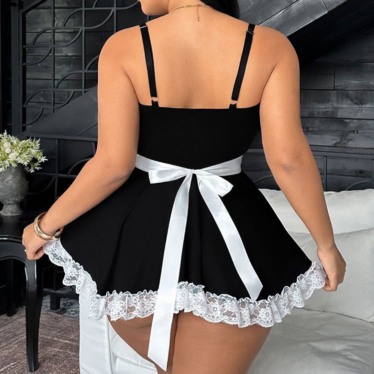 Plus Size French Maid Costume with Apron - Late Night Lingerie