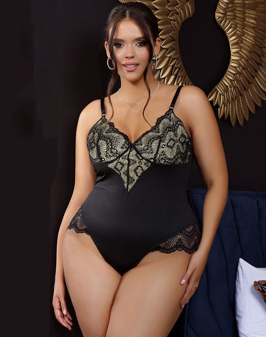 Plus Size Kiss Me Lace Teddy - Late Night Lingerie