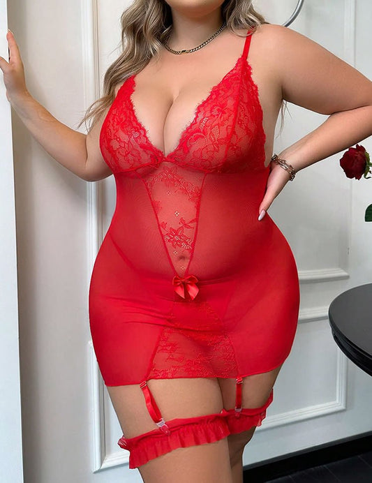 Plus Size Lace In All The Right Places Chemise - Late Night Lingerie