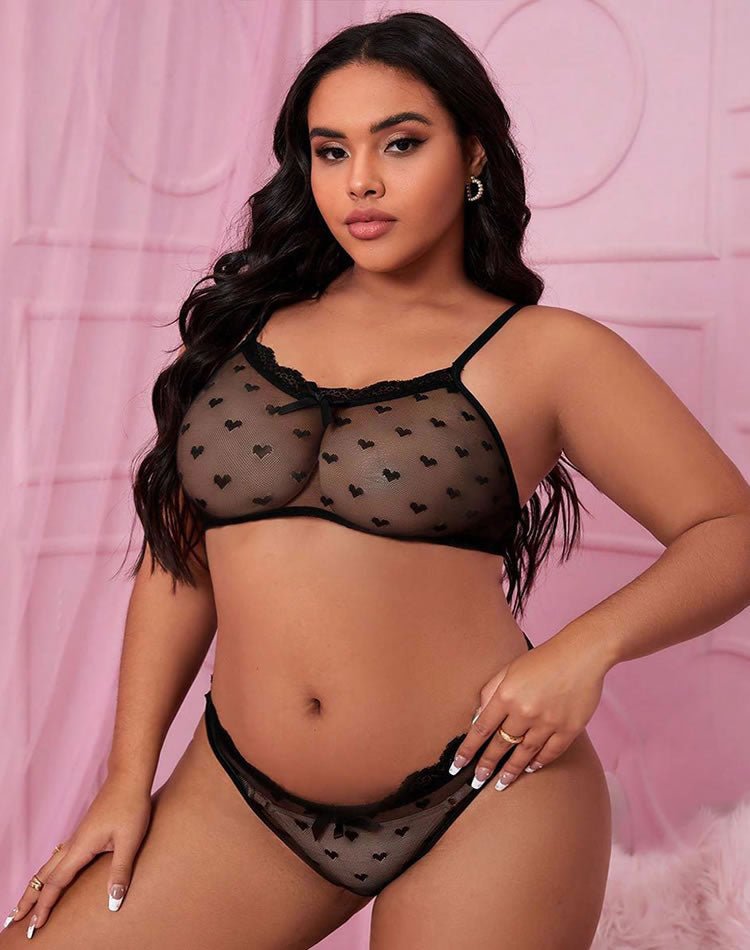 Plus Size Love Affair Mesh Bra Set - Late Night Lingerie