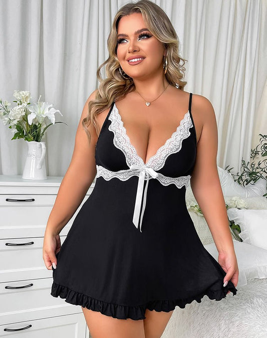 Plus Size Romantic Nights Babydoll - Late Night Lingerie