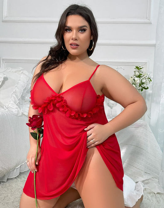 Plus Size Savannah Sheer Babydoll Set - Late Night Lingerie