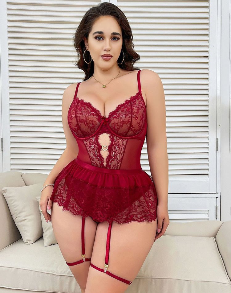 Plus Size Seductive Lace Sexy Teddy - Late Night Lingerie