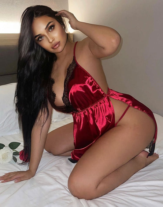 Plus Size Soft Kisses Satin Babydoll - Late Night Lingerie