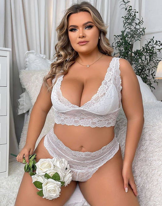 Plus Size Sultry Moments Lace 2 Piece Set - Late Night Lingerie