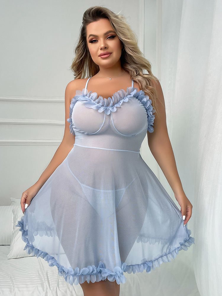 Plus Size Tonight Will Be Your Favorite Mesh Babydoll - Late Night Lingerie