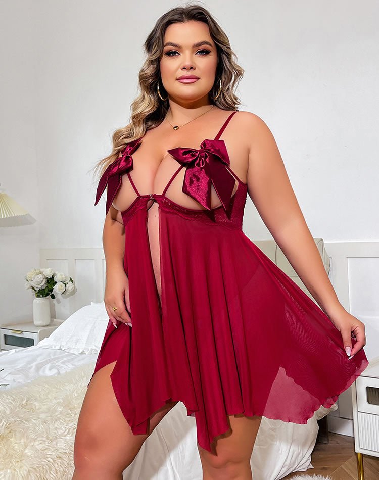 Plus Size Wanna Fall In Love Lace Babydoll - Late Night Lingerie