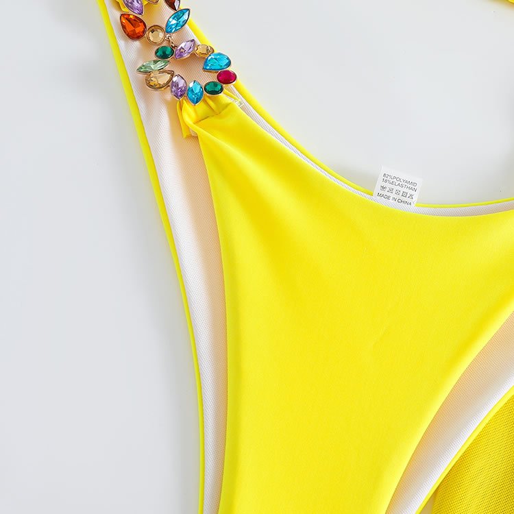 Poolside Sipping Rhinestone Hardware 3 Piece Bikini - Late Night Lingerie