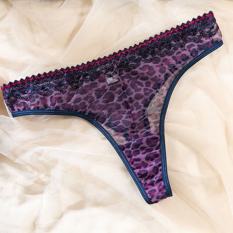 Purple Leopard Print Bra and Panty Set - Late Night Lingerie