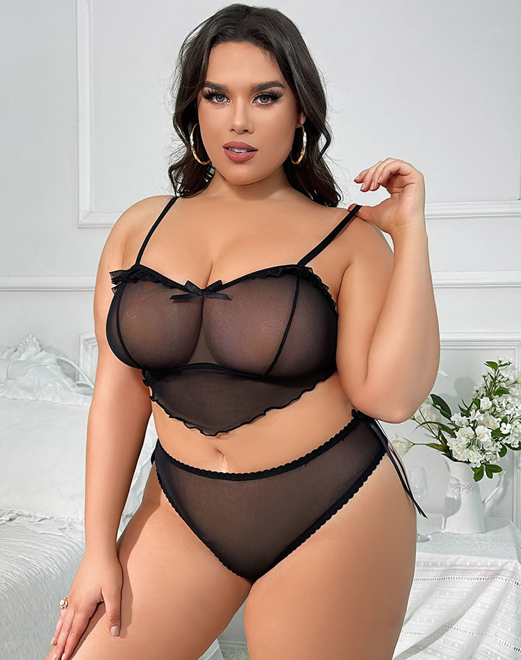 Plus Size Sheer To Stay Bra Set