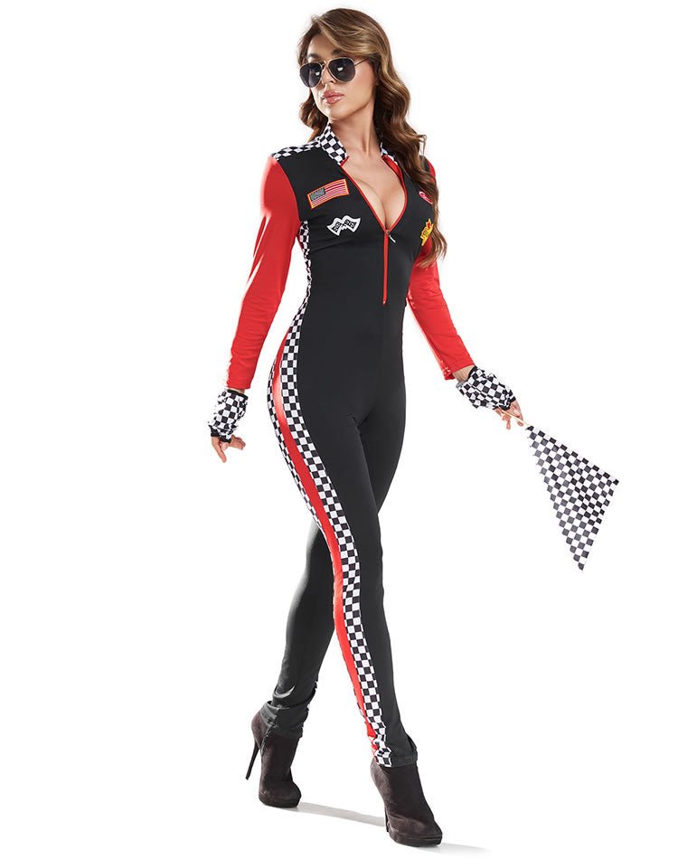 Racing Suit Costume with Checkered Details - Late Night Lingerie