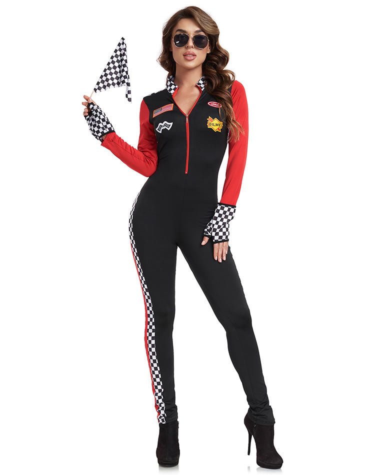 Racing Suit Costume with Checkered Details - Late Night Lingerie