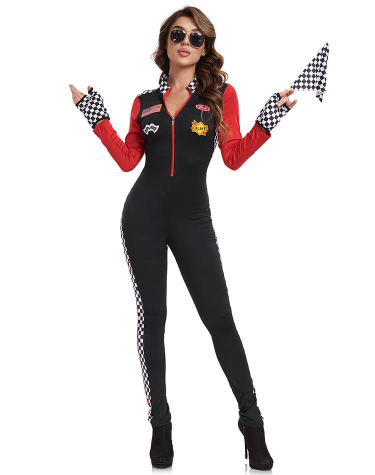 Racing Suit Costume with Checkered Details - Late Night Lingerie