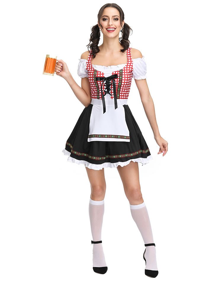 Red Checkered Dirndl Costume for Women - Late Night Lingerie