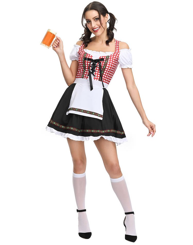 Red Checkered Dirndl Costume for Women - Late Night Lingerie