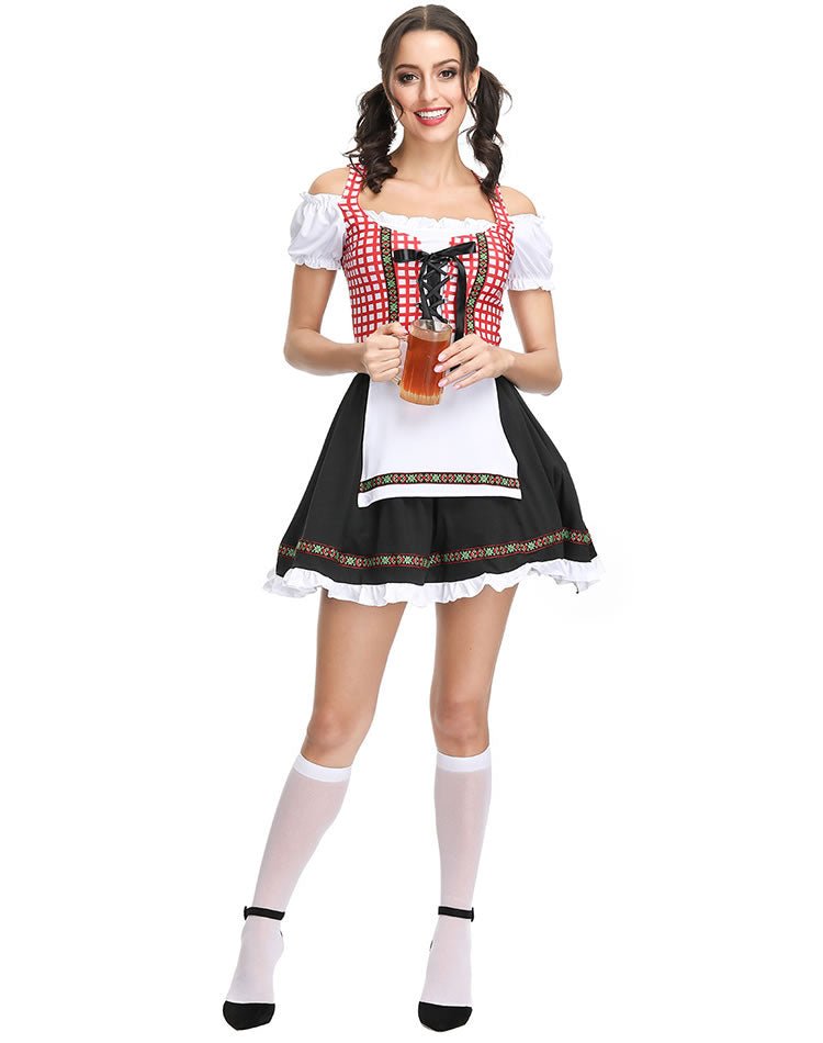 Red Checkered Dirndl Costume for Women - Late Night Lingerie