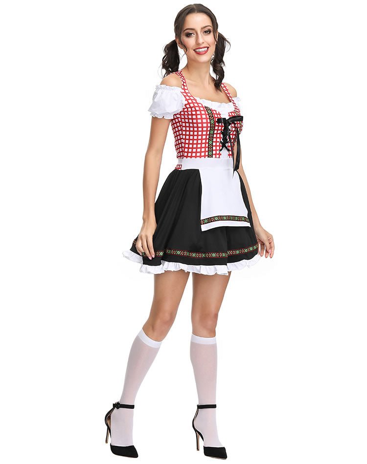 Red Checkered Dirndl Costume for Women - Late Night Lingerie