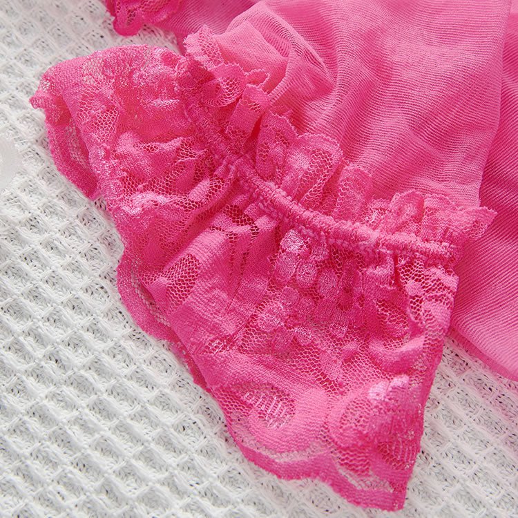 Rose Lace Bodysuit with White Trim Details - Late Night Lingerie