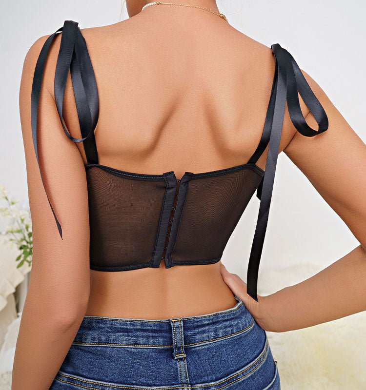 Seductive Floral Appliqué Bustier - Late Night Lingerie