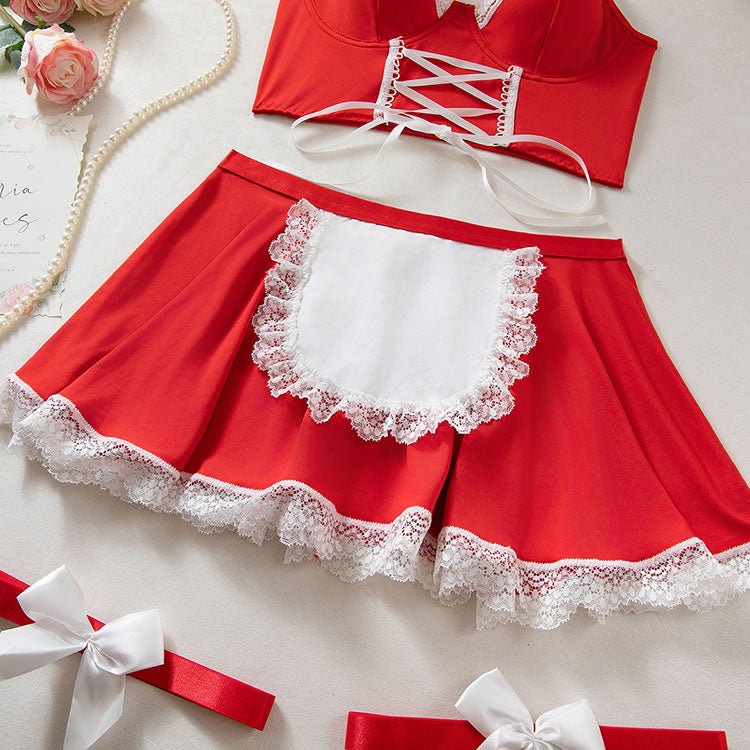 Sexy Maid Lingerie for Women Roleplay Lingerie Cosplay Lingerie Set Sexy Christmas Costumes - Late Night Lingerie