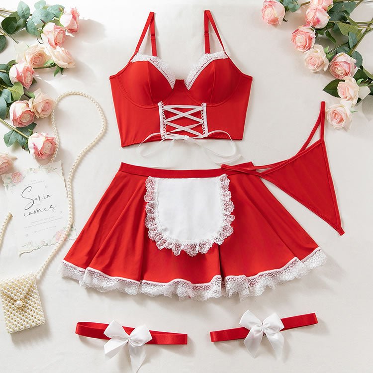 Sexy Maid Lingerie for Women Roleplay Lingerie Cosplay Lingerie Set Sexy Christmas Costumes - Late Night Lingerie