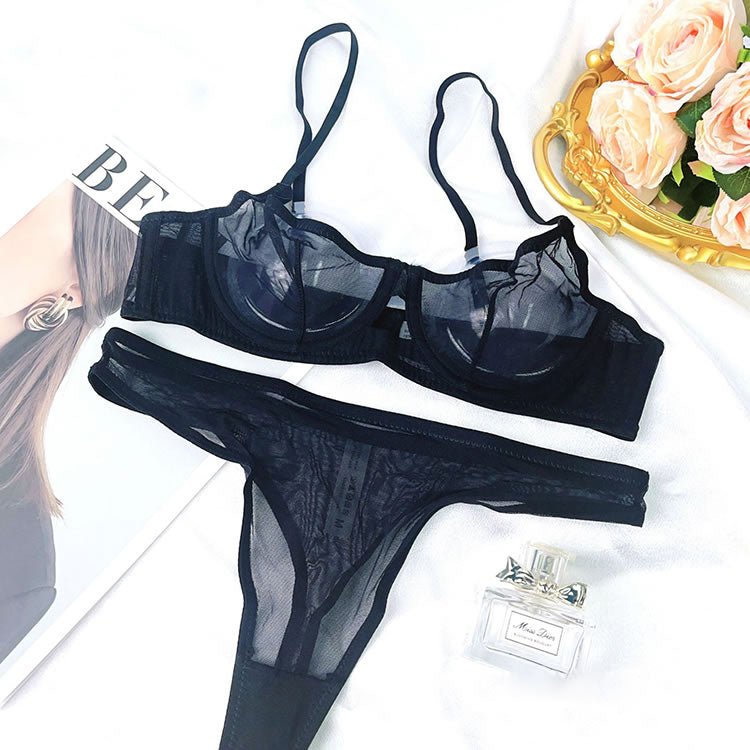 Sheer Animal Print Bra and Thong - Late Night Lingerie