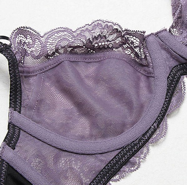 Sheer Lace Bra Lingerie Set - Late Night Lingerie