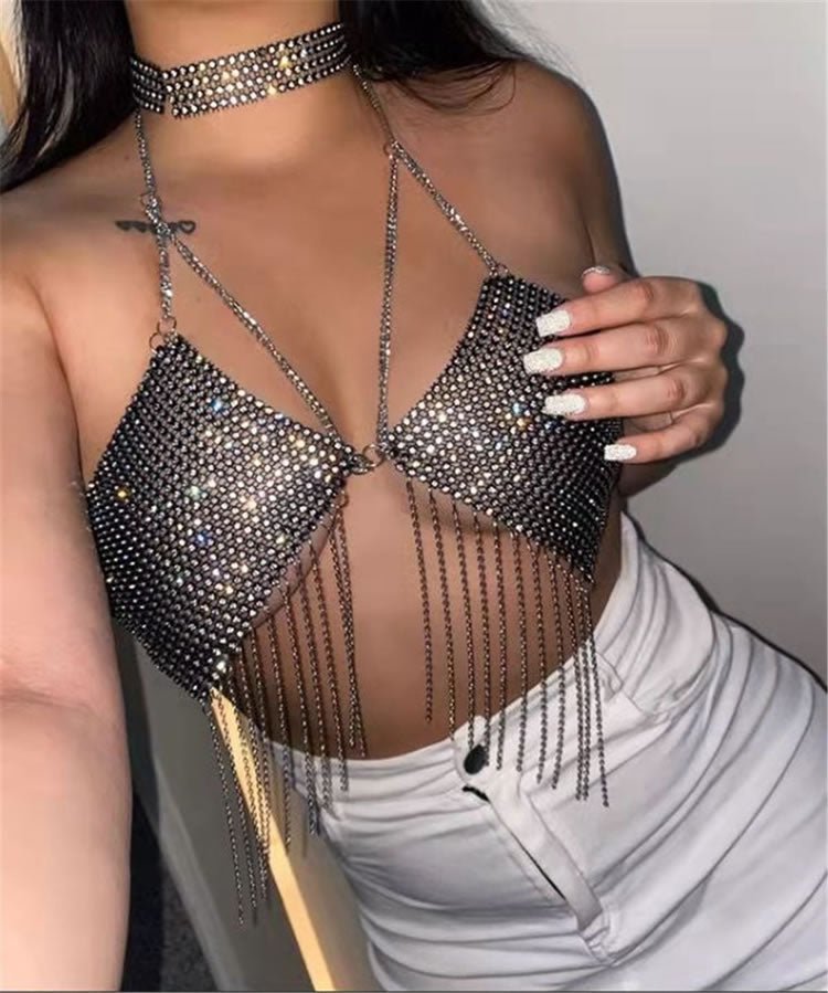 Sparkle Forever Rhinestone 2 Piece Dance Set - Late Night Lingerie