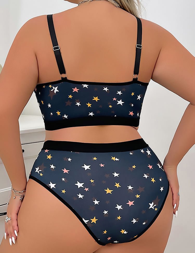 Starry Night Plus Size Bra & Panties - Late Night Lingerie