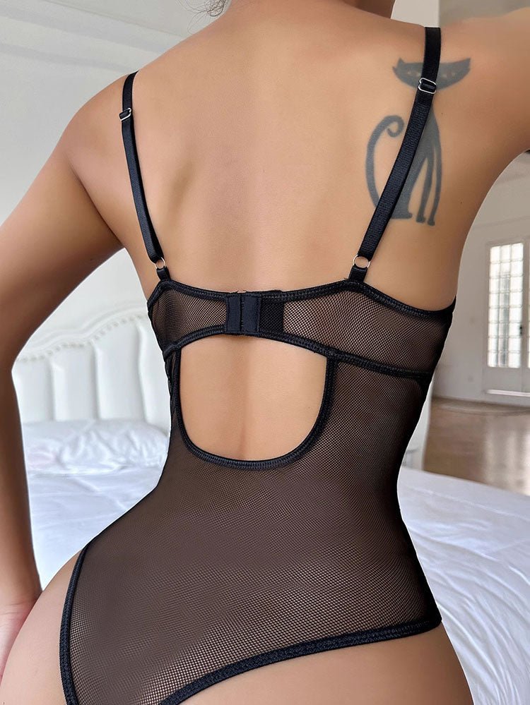 Stunning Leopard Print Lingerie Set with Mesh Details - Late Night Lingerie