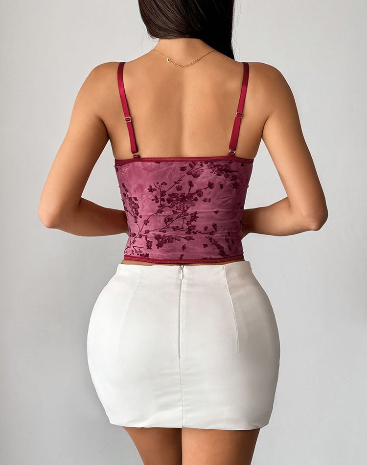Stylish Burgundy Corset with Lace Trim - Late Night Lingerie