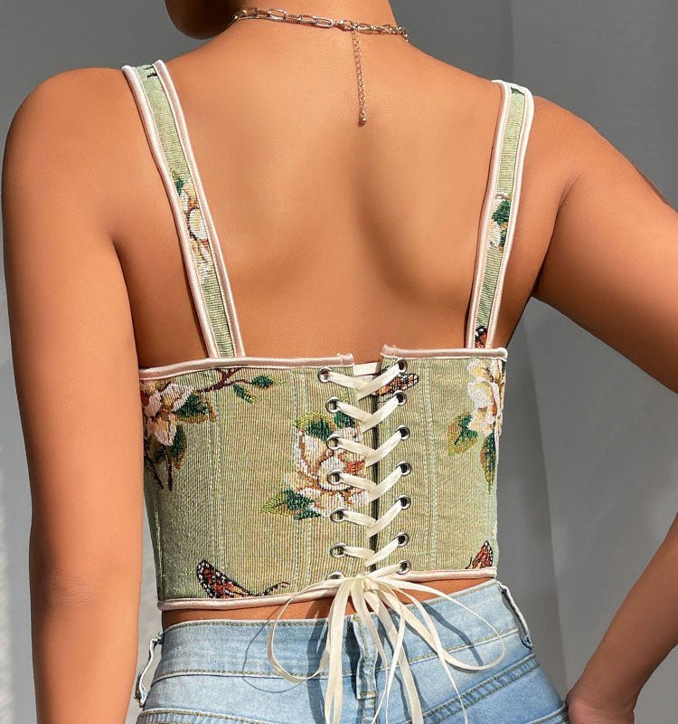 Stylish Floral Bustier with Bows - Late Night Lingerie
