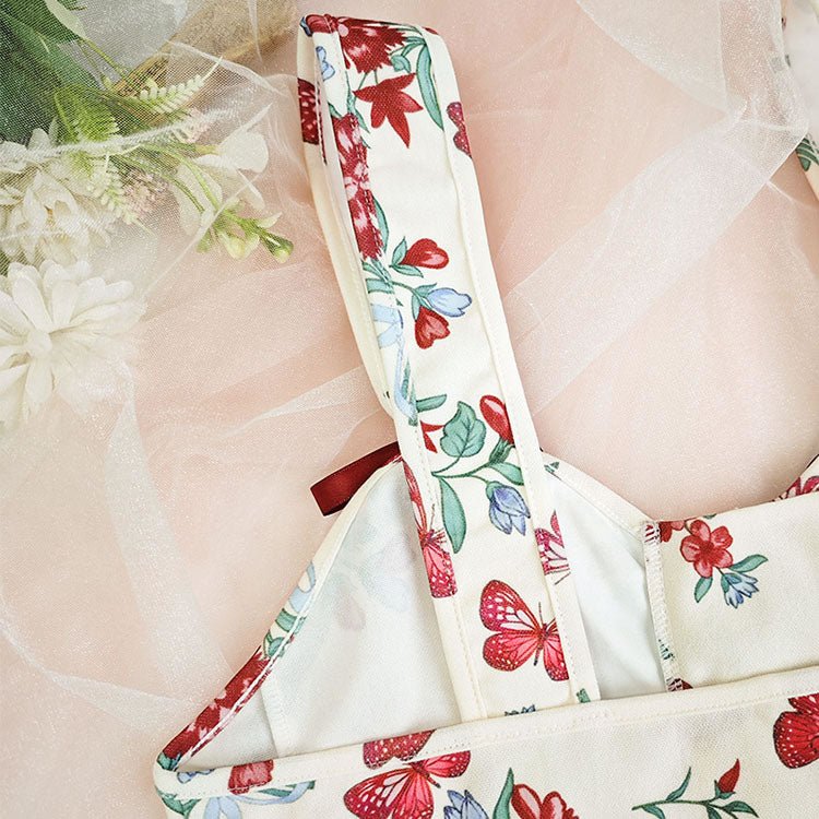 Stylish Floral Bustier with Lace-Up Front - Late Night Lingerie