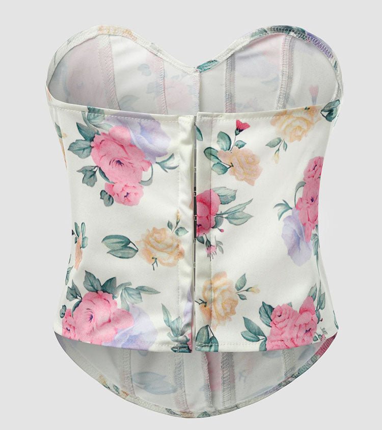 Stylish Floral Print Corset Top - Late Night Lingerie
