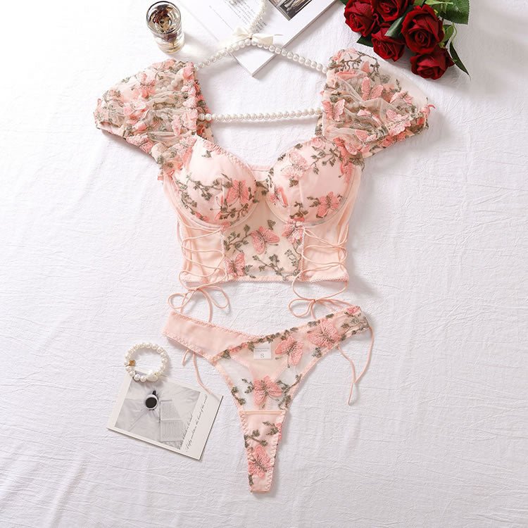 Subtle Allure Embroidered Bra Set - Late Night Lingerie