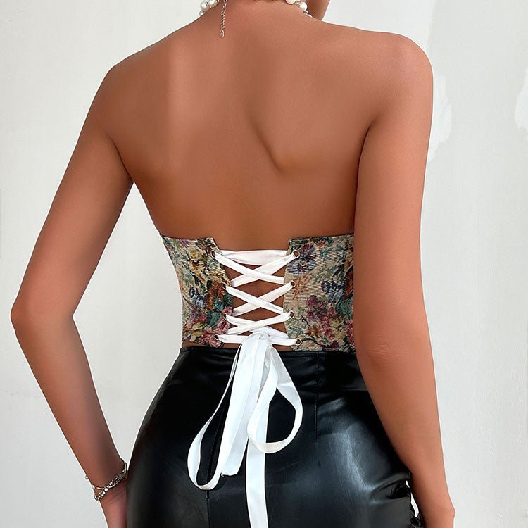 Sweetheart Neckline Floral Bustier - Late Night Lingerie