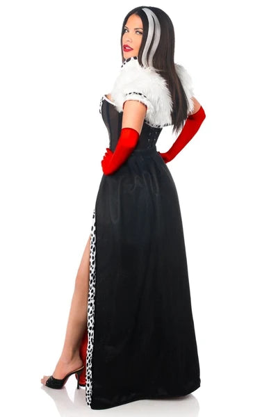 Top Drawer 4 PC Devious Dog Snatcher CostumeBoned Burlesque Corset - Daisy Corsets  Top Drawer 4 PC Devious Dog Snatcher Costume