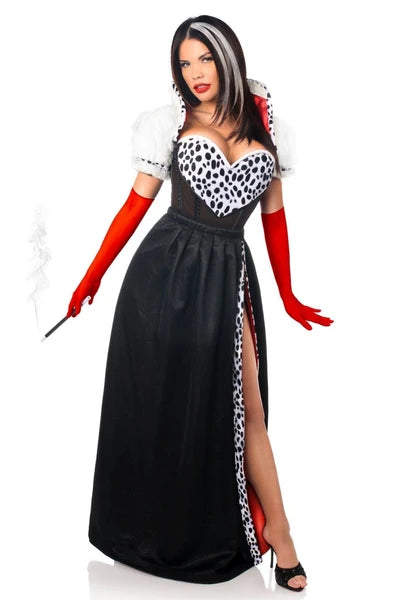 Top Drawer 4 PC Devious Dog Snatcher CostumeBoned Burlesque Corset - Daisy Corsets  Top Drawer 4 PC Devious Dog Snatcher Costume