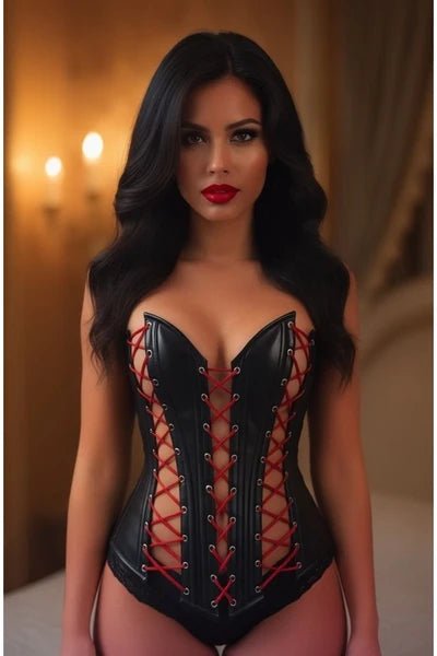 Top Drawer Lace-Up Steel Boned Over Bust Corset - Late Night Lingerie