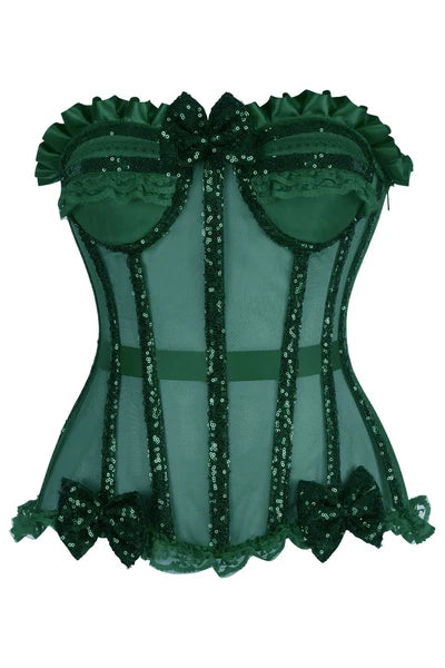 LIMITED EDITION Top Drawer Emerald Enchantress Witch Steel Boned Corset
