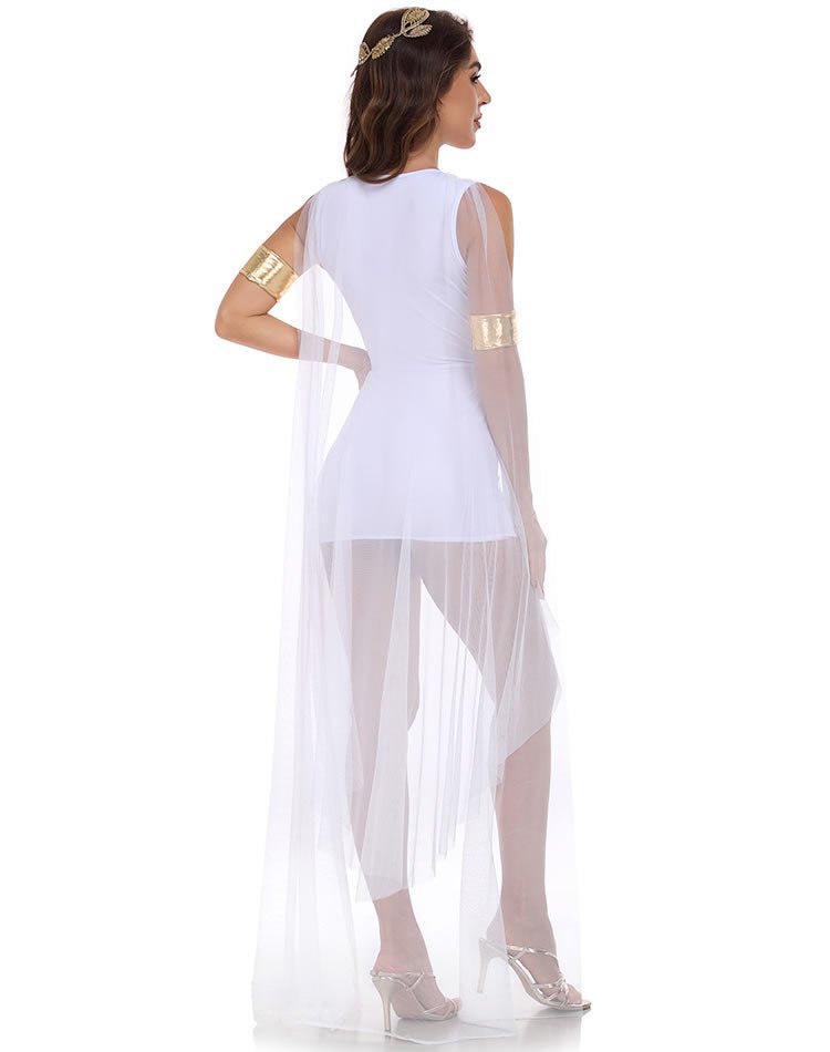 White Greek Goddess Costume with Sheer Cape - Late Night Lingerie