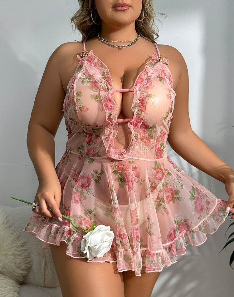 Plus Size Excuse Me Babydoll Set