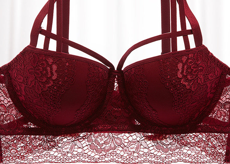 Sexy Lace Bra and Panty Set Underwire Push Up Soft Lingerie Set